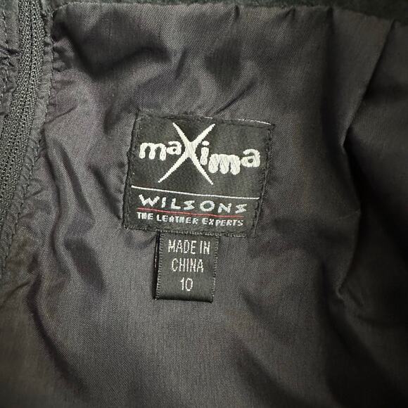 Vintage Wilsons Maxima Dark Gray Suede Leather Skirt Women’s Size 10 Classic 90s - Picture 2 of 9